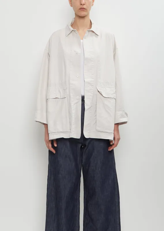 Cotton Blend Coverall Jacket — Smoke White sold by La Garconne