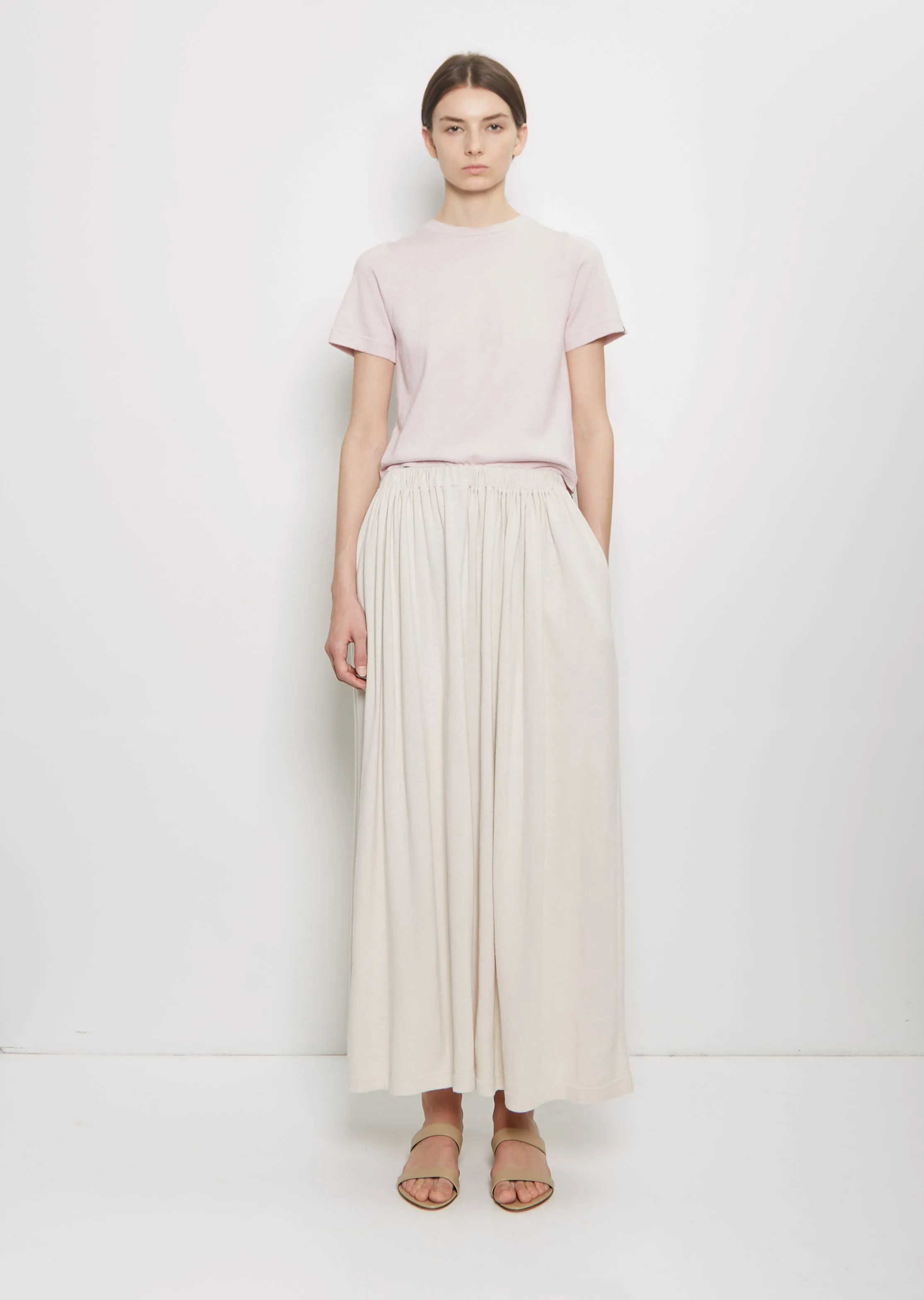 n°403 Mary Cotton Cashmere Skirt — Chalk sold by La Garconne product image thumbnail 4