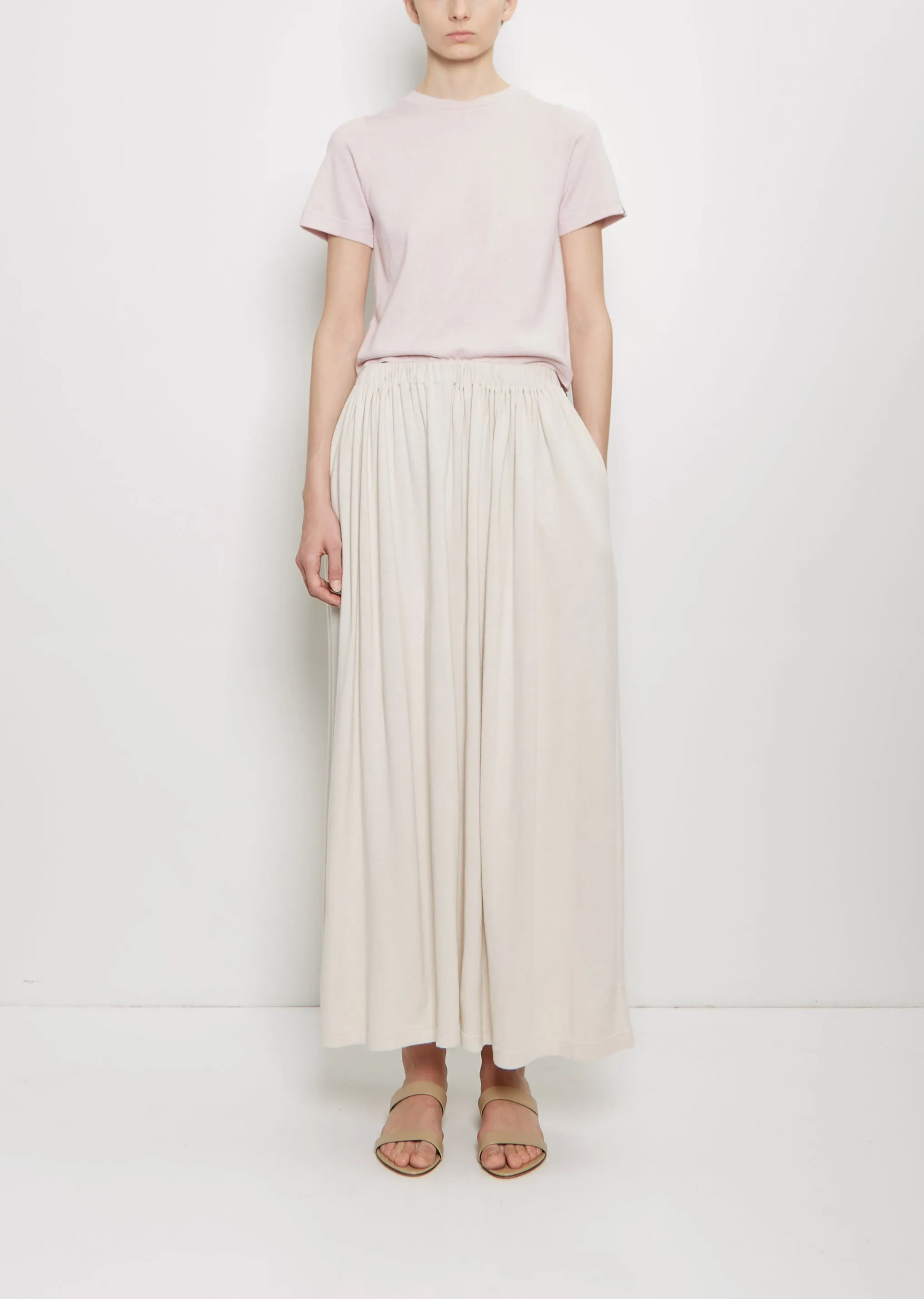 n°403 Mary Cotton Cashmere Skirt — Chalk sold by La Garconne
