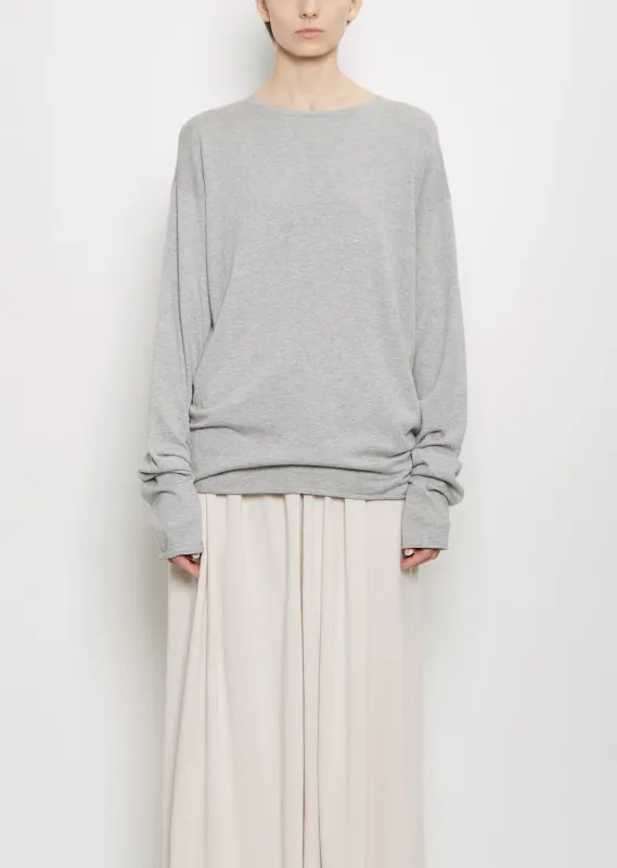 n°347 Aries Cotton Cashmere Sweater — Grey sold by La Garconne