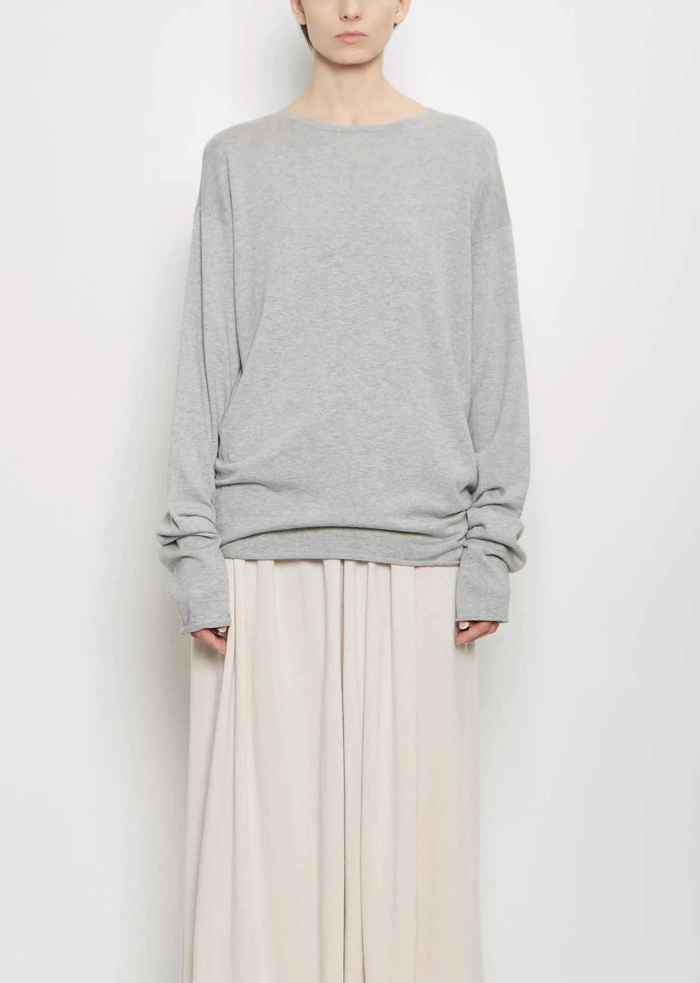 n°347 Aries Cotton Cashmere Sweater — Grey sold by La Garconne