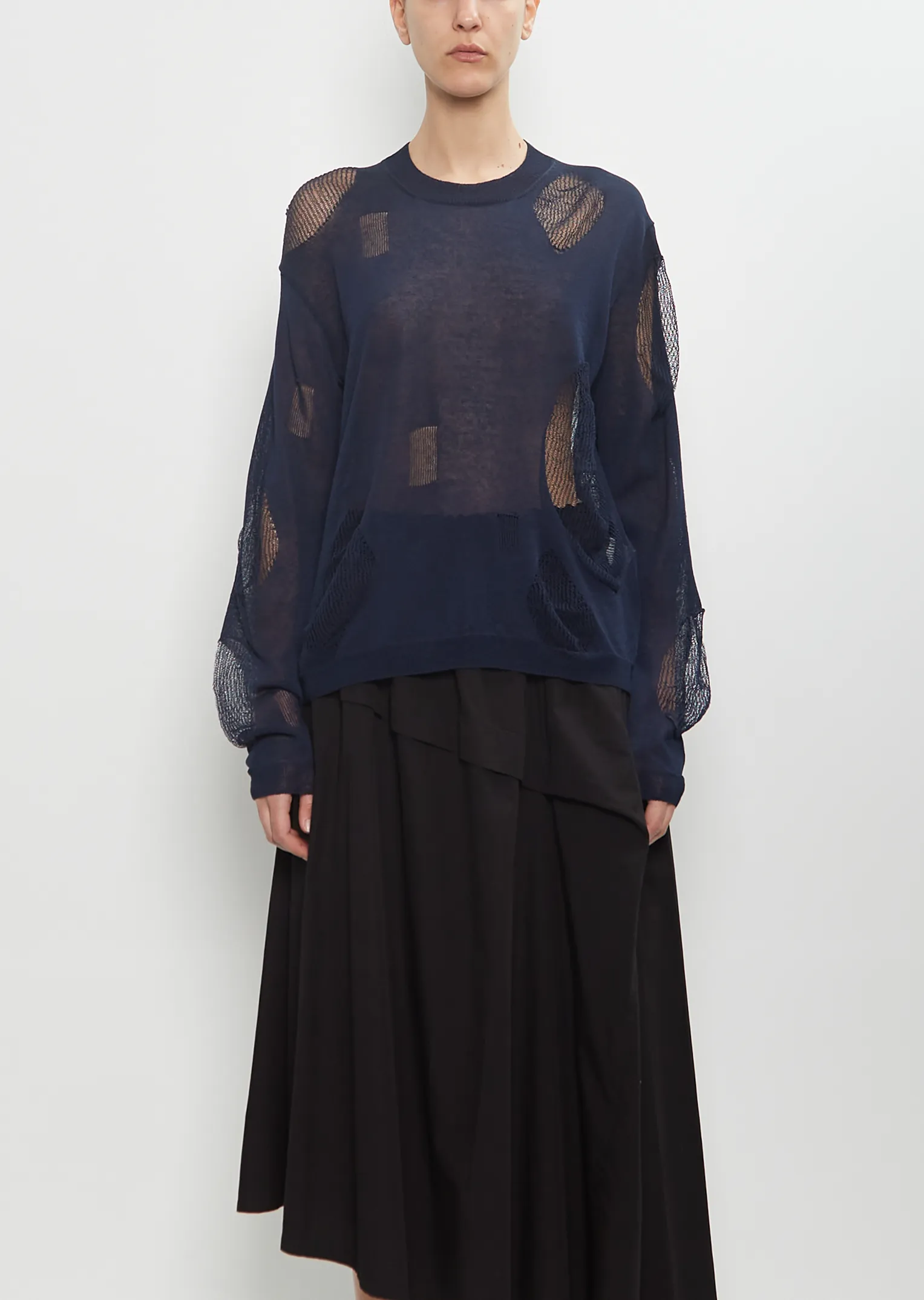 Cotton Flax Open Knit Sweater sold by La Garconne