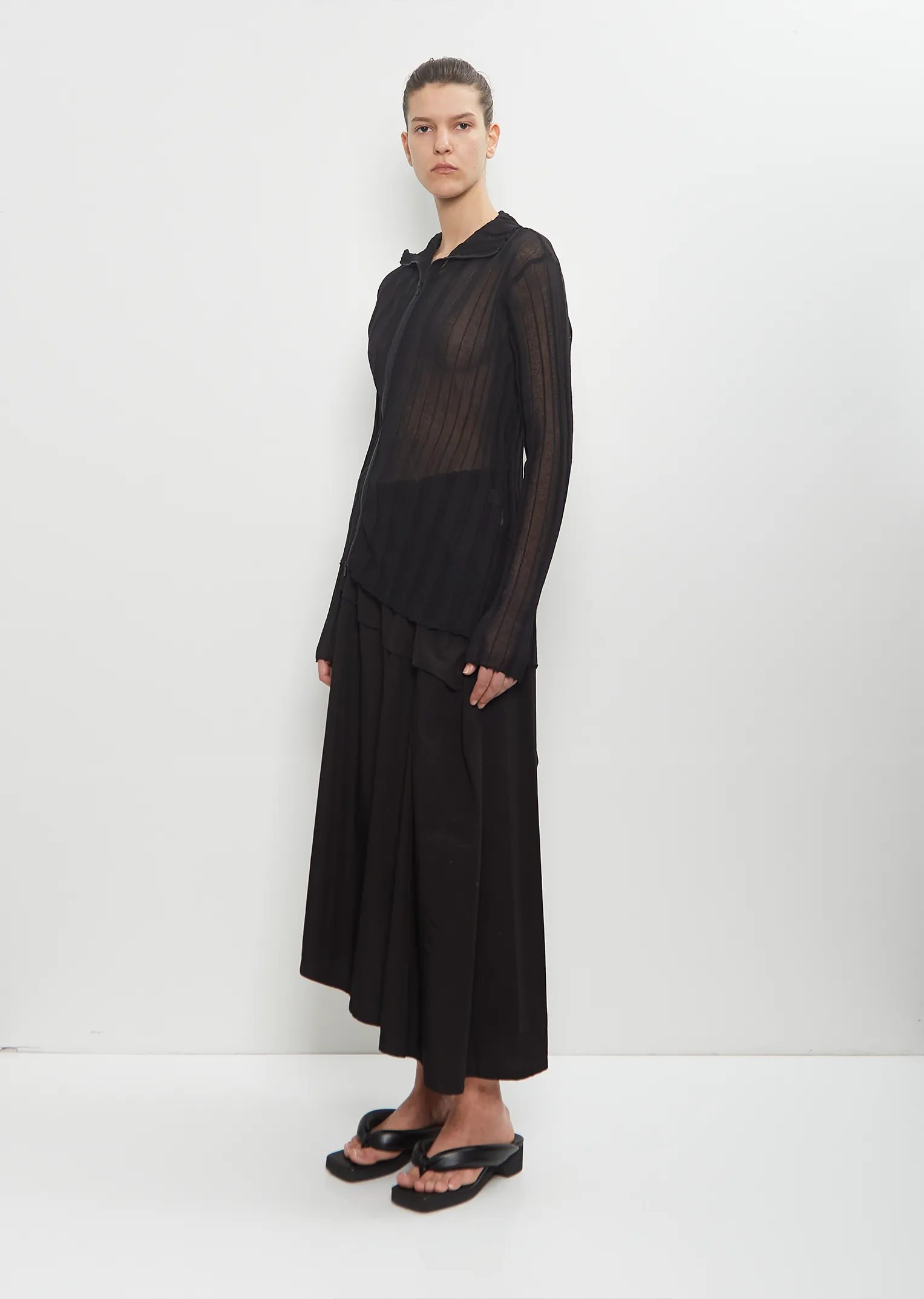 Sheer Knit Zip Cardigan sold by La Garconne product image thumbnail 4