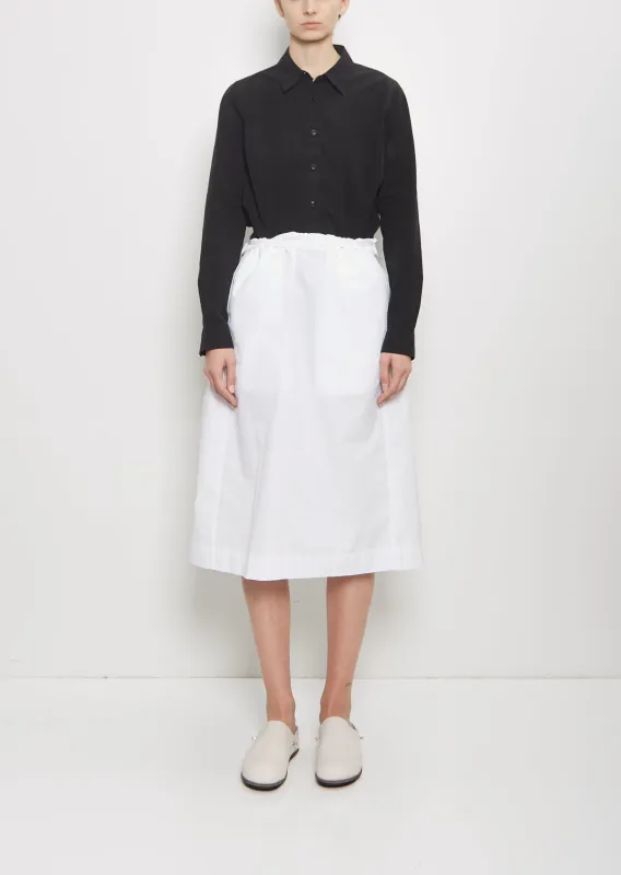 Square Cotton Blend Skirt — White sold by La Garconne