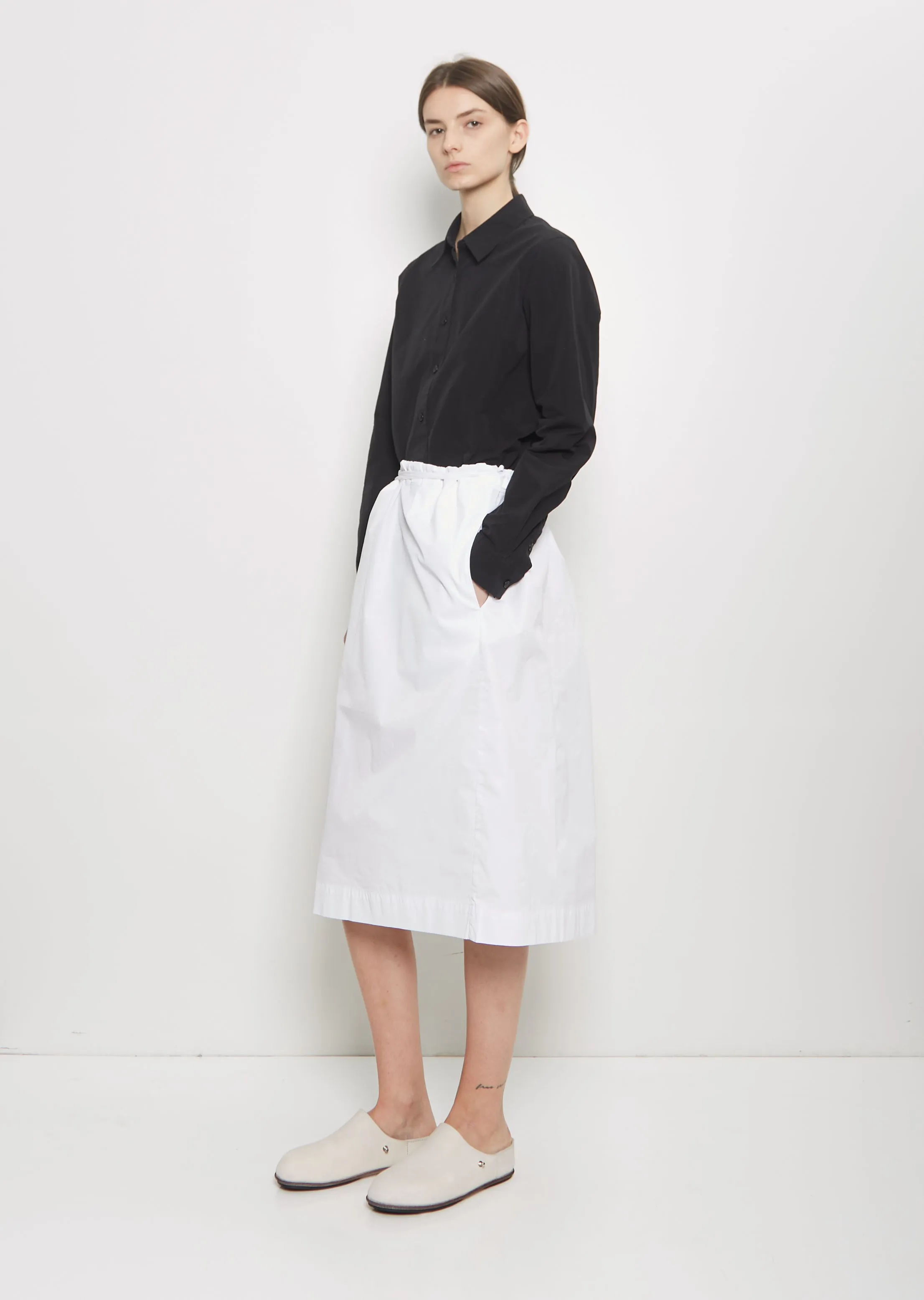 Square Cotton Blend Skirt — White sold by La Garconne product image thumbnail 4
