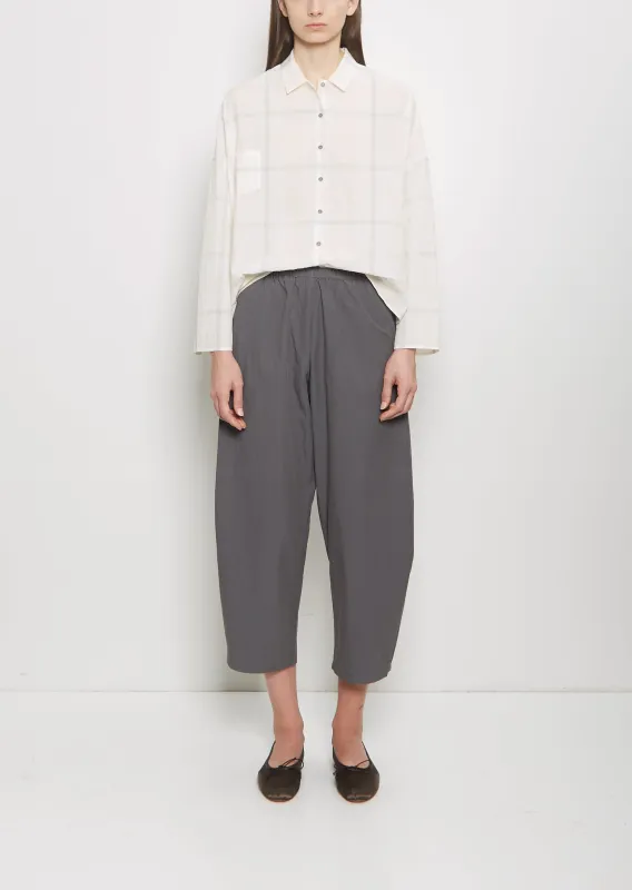 Cotton Gabardine Curved Pull On Pant — Cement sold by La Garconne