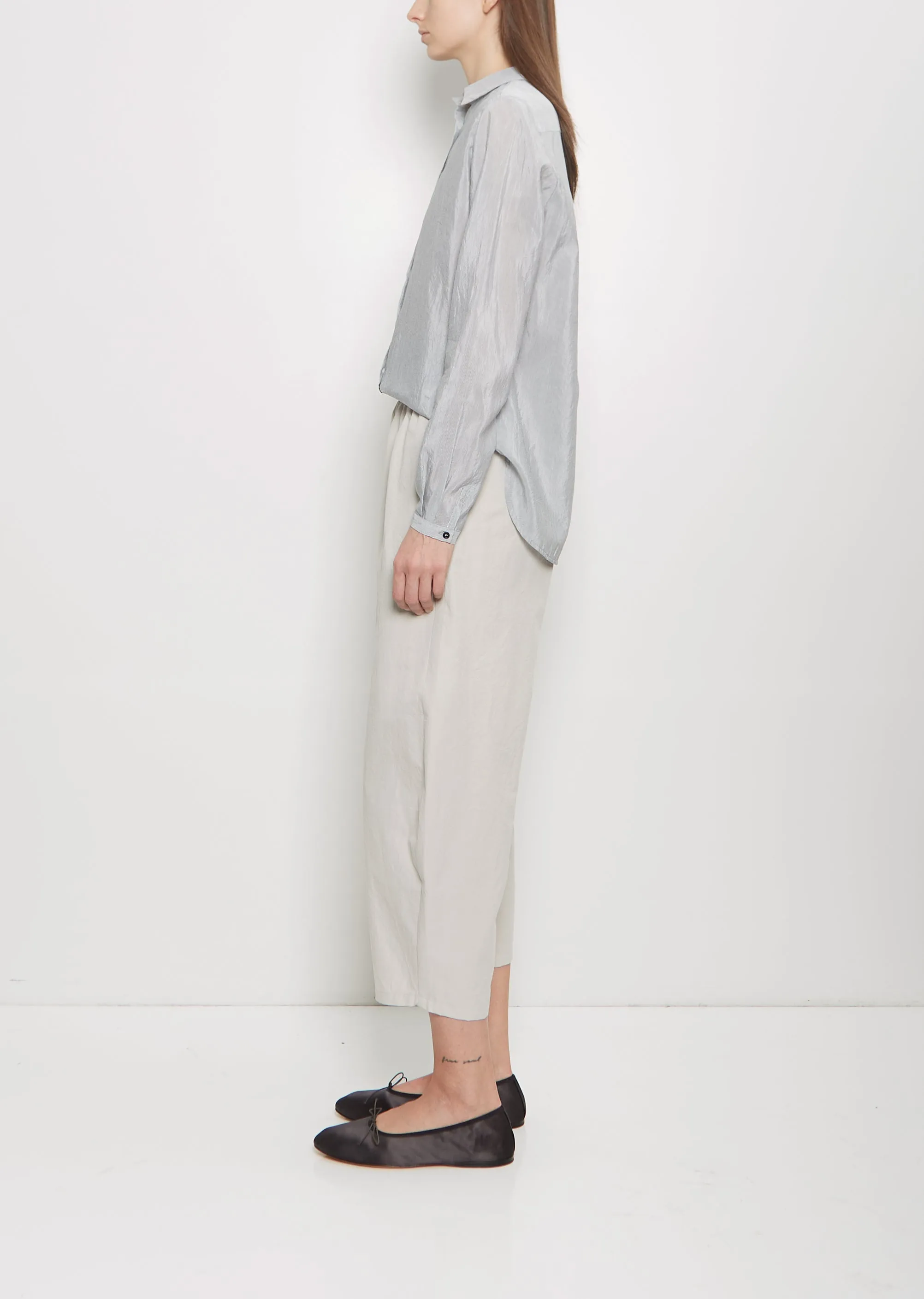 Cotton Gabardine Curved Pull On Pant — Chalk sold by La Garconne product image thumbnail 2
