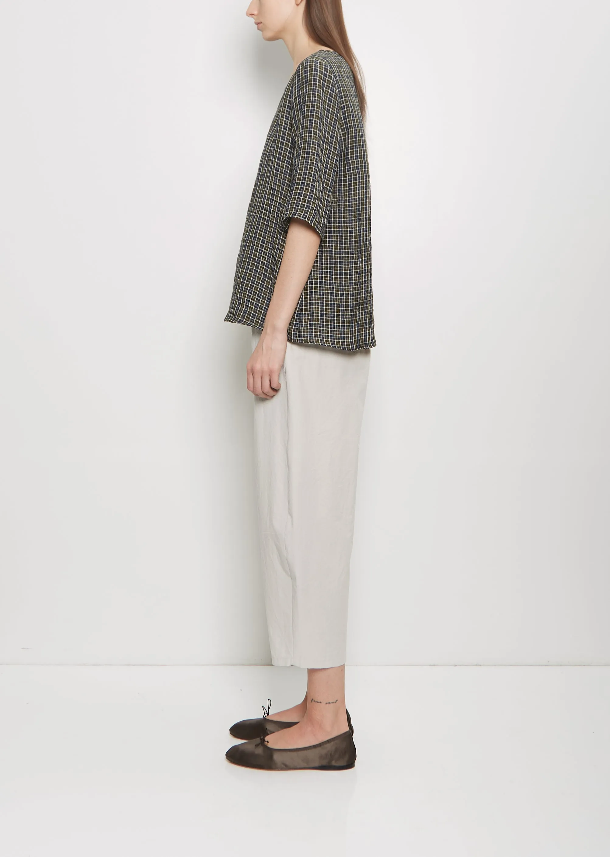 Linen Tartan Top sold by La Garconne product image thumbnail 2