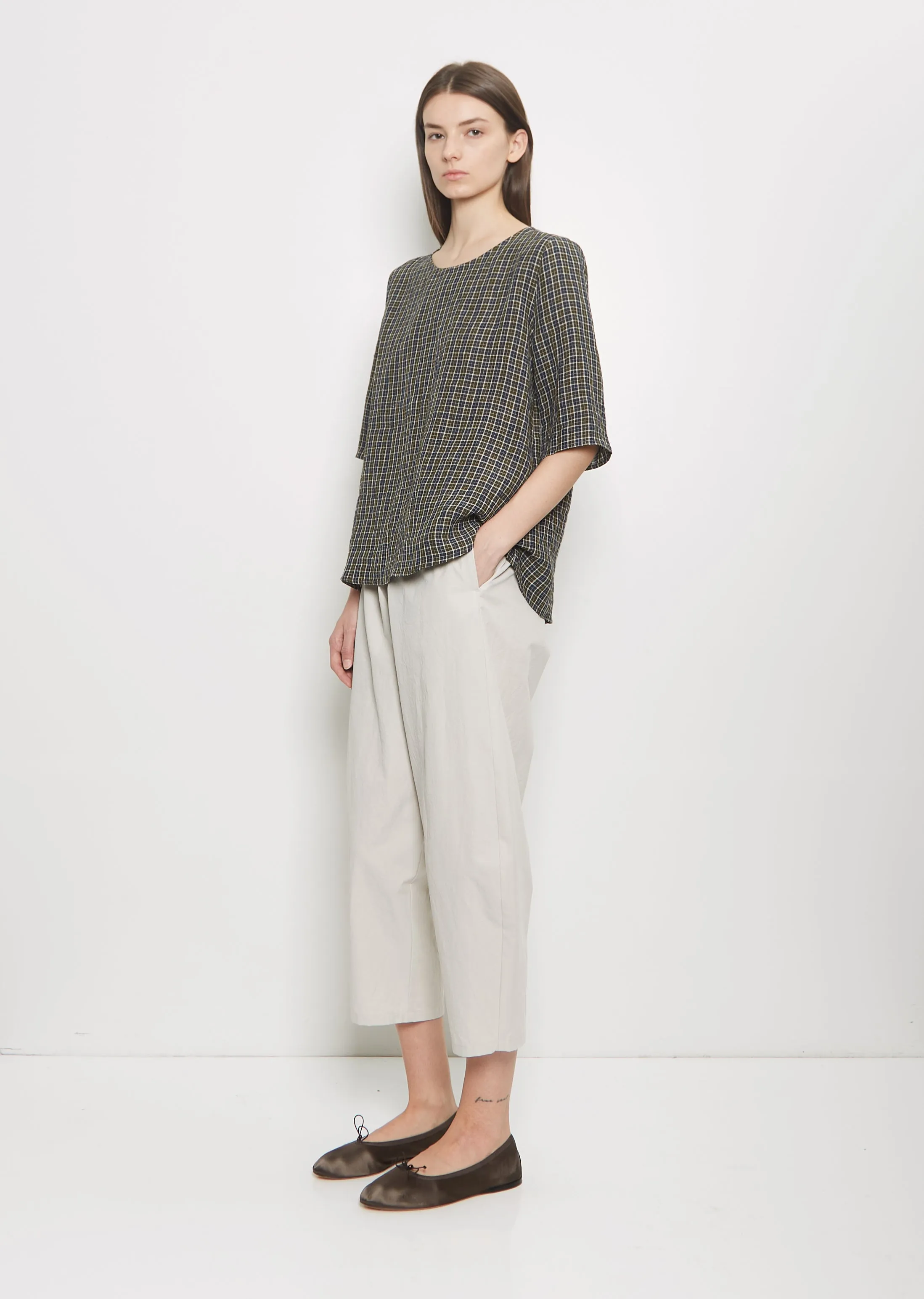 Linen Tartan Top sold by La Garconne product image thumbnail 4