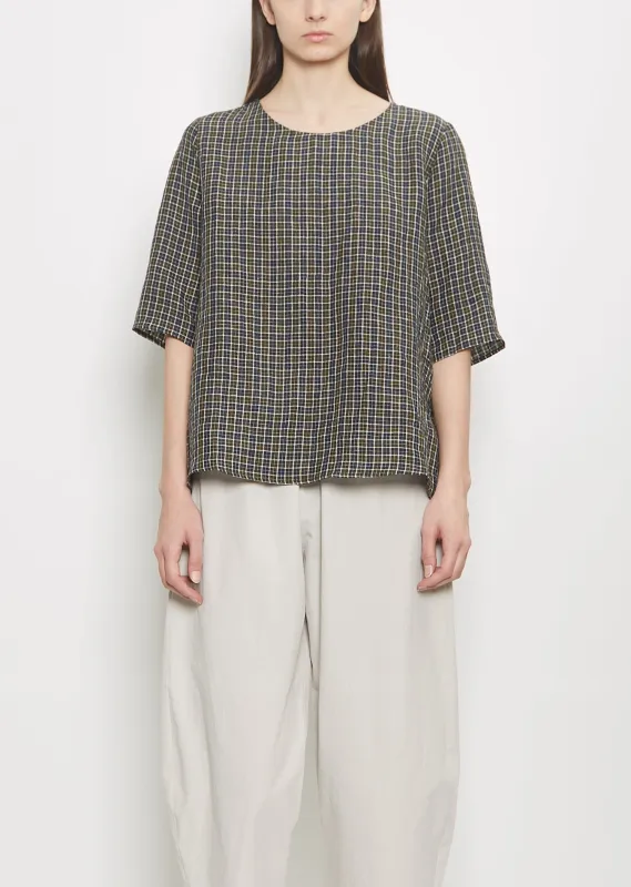 Linen Tartan Top sold by La Garconne