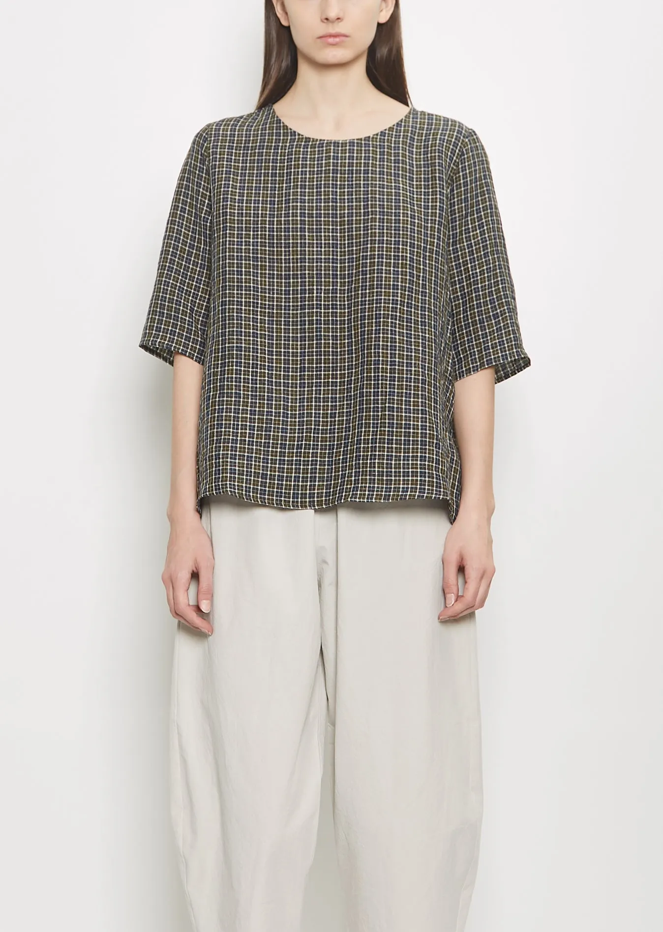 Linen Tartan Top sold by La Garconne