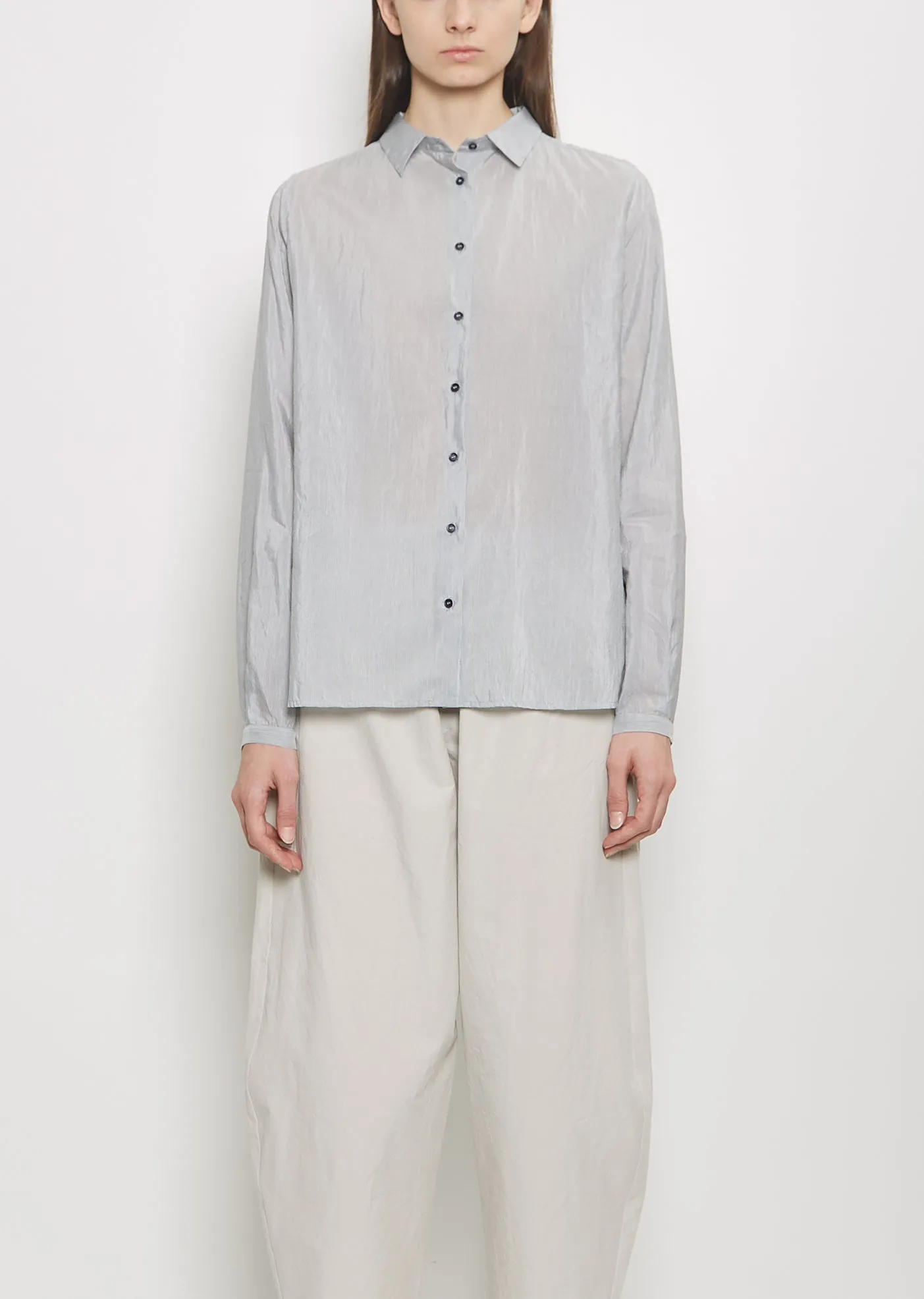 Cotton Silk Pinstripe Shirt sold by La Garconne