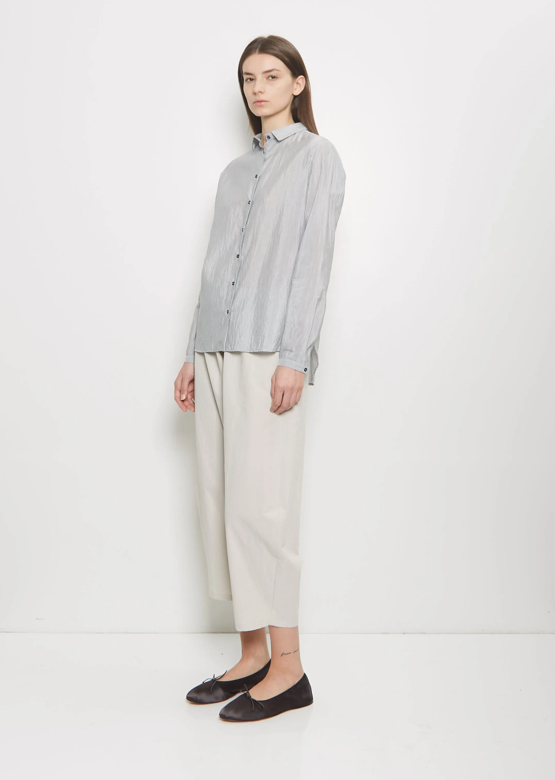 Cotton Silk Pinstripe Shirt sold by La Garconne product image thumbnail 4