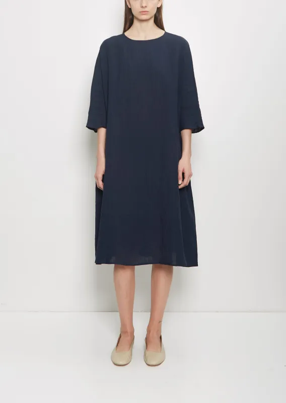 Linen Loose Dress — Blue sold by La Garconne