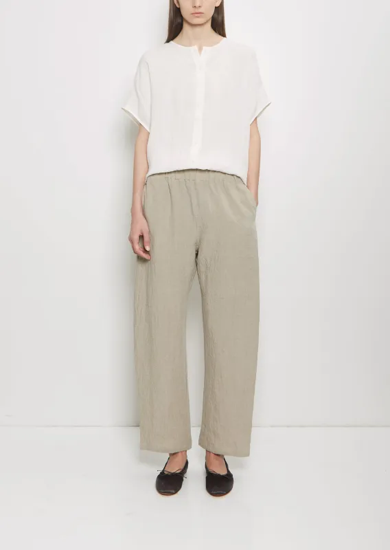 Linen Wide Pull On Pant — Ecru made by A Punto B
