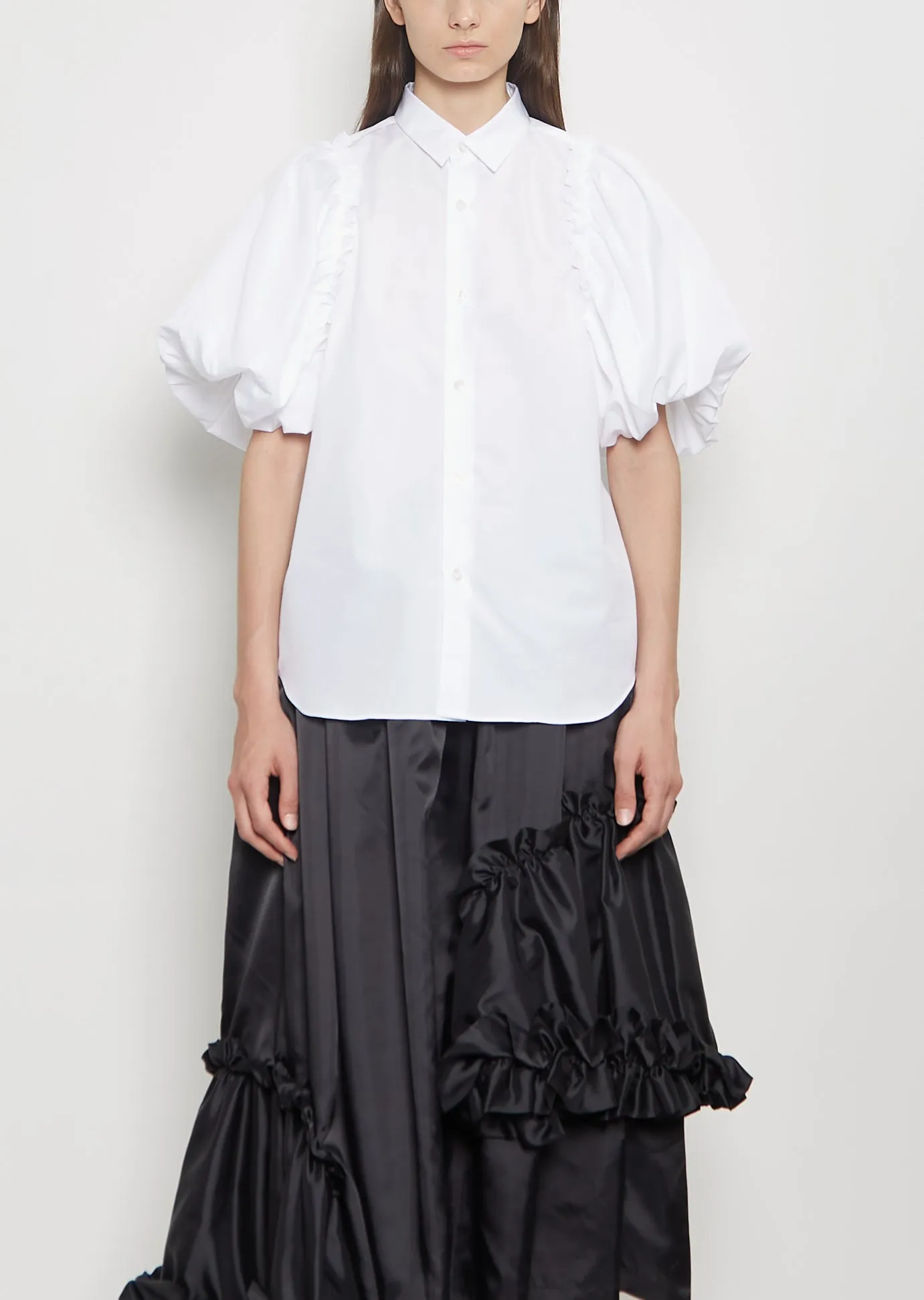 Cotton Puffed Short Sleeve Blouse sold by La Garconne