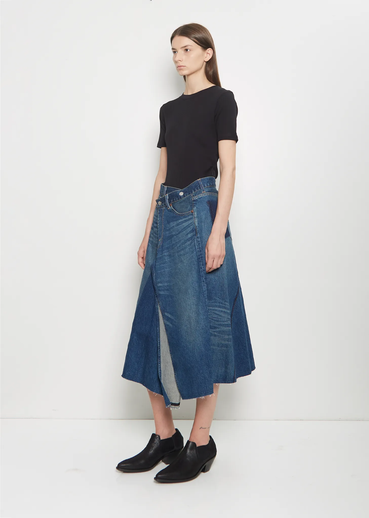 Levi's Denim Paneled Midi Skirt sold by La Garconne product image thumbnail 4