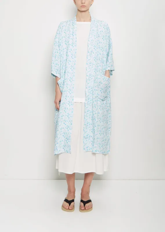 Linen Robe — Blue Flower sold by La Garconne