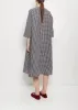 Linen Tartan Loose Dress sold by La Garconne