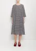 Linen Tartan Loose Dress sold by La Garconne