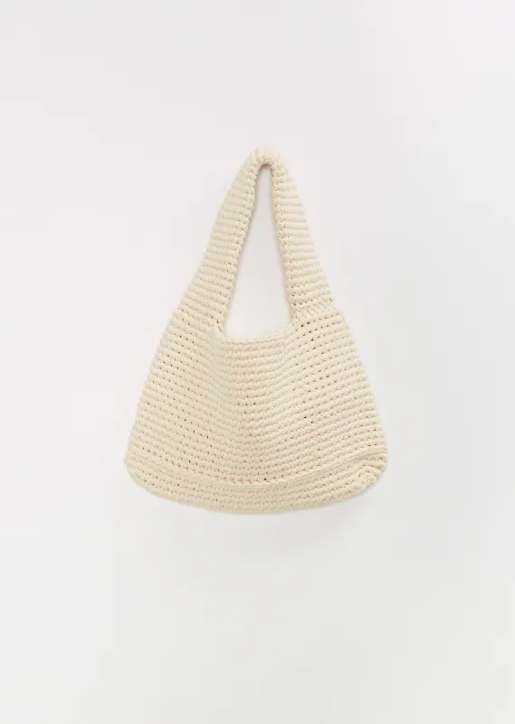Pima Cotton Crochet Jersey Bag sold by La Garconne