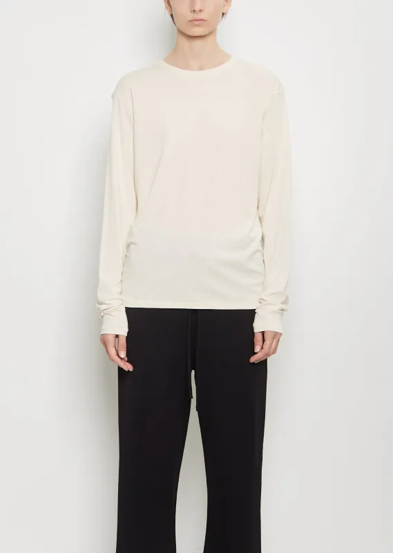 Cotton Linen Bias Long Sleeve Tee sold by La Garconne