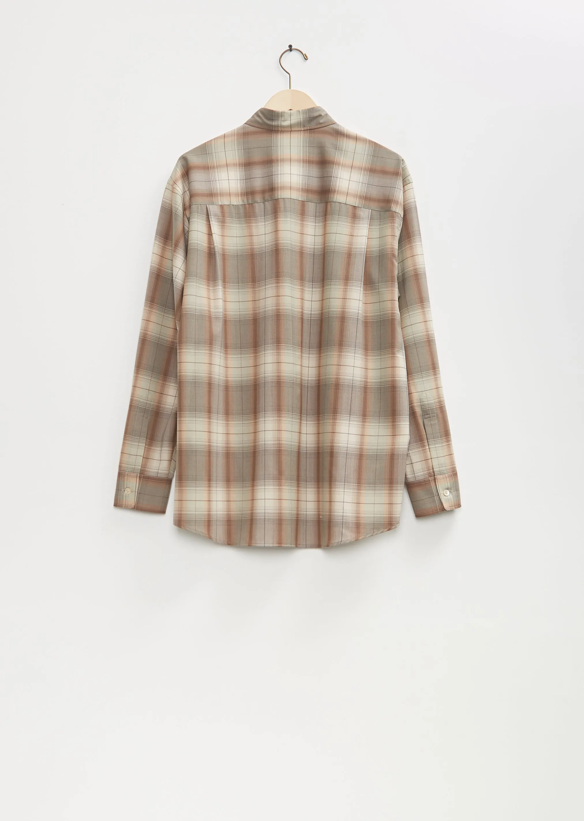 Super Light Wool Check Shirt — Gray Brown Check sold by La Garconne product image thumbnail 2