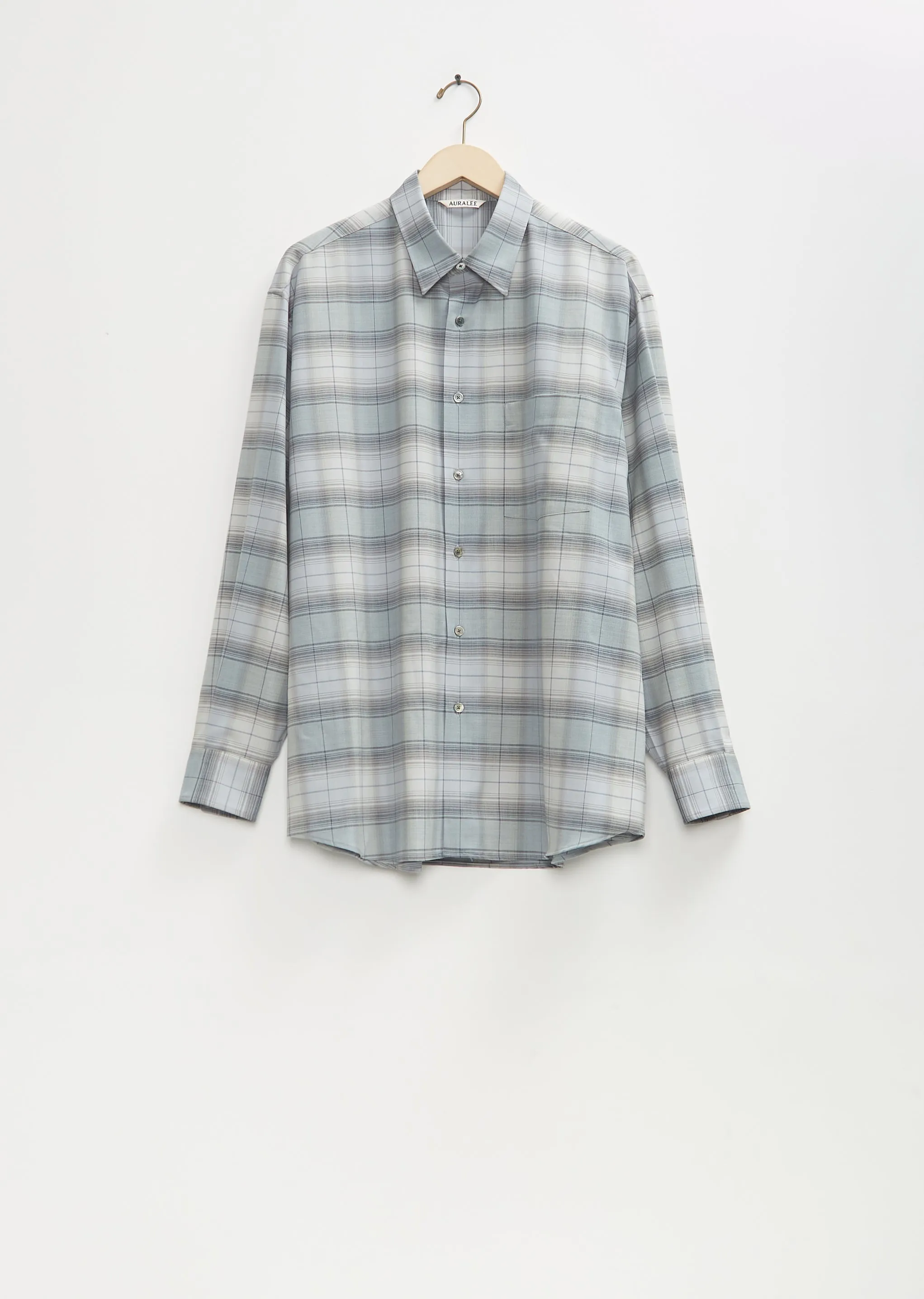 Super Light Wool Check Shirt — Blue Green Check sold by La Garconne