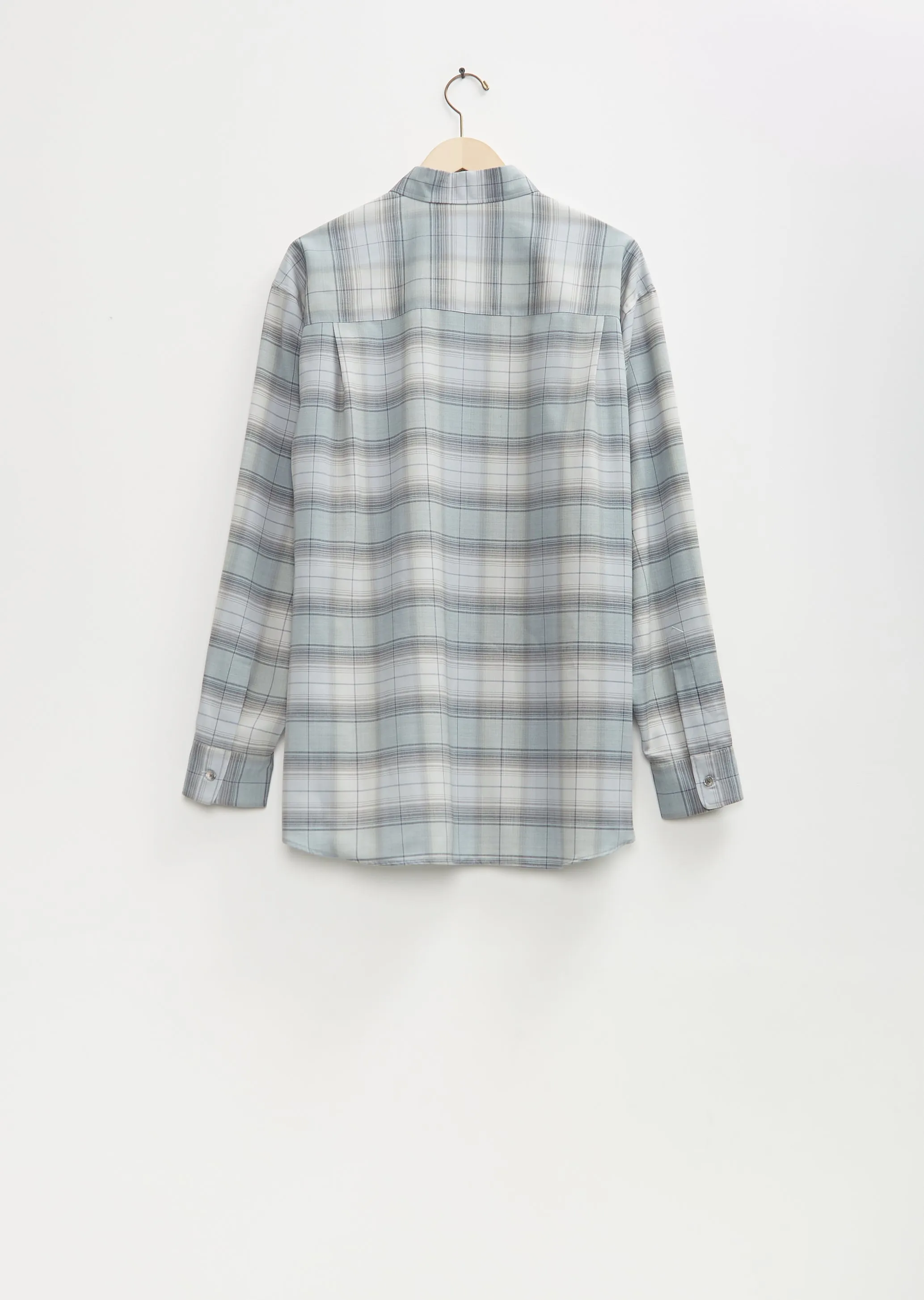 Super Light Wool Check Shirt — Blue Green Check sold by La Garconne product image thumbnail 2