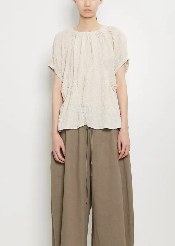Linen Shirred Top sold by La Garconne