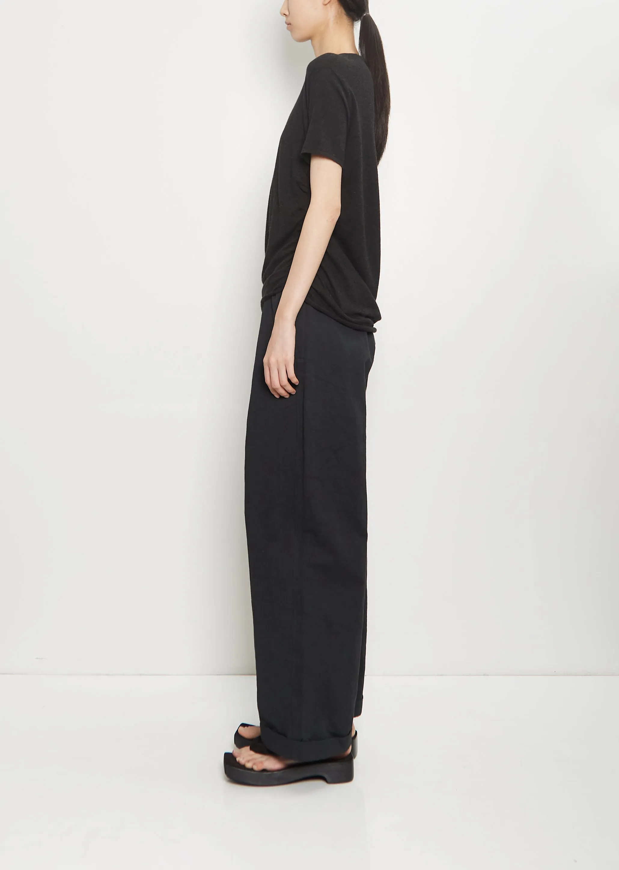 Pima Cotton Drape Tee — Black Melange sold by La Garconne product image thumbnail 2