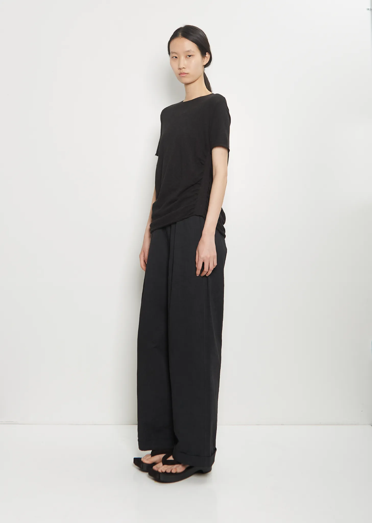 Pima Cotton Drape Tee — Black Melange sold by La Garconne product image thumbnail 4