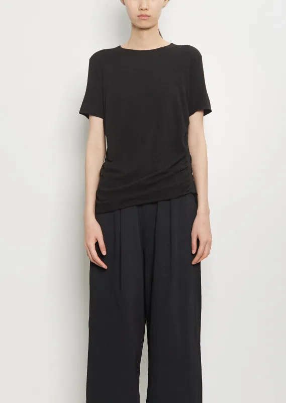 Pima Cotton Drape Tee — Black Melange sold by La Garconne