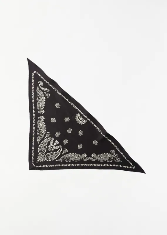 Graphic Bandana Scarf — Black / Stone sold by La Garconne
