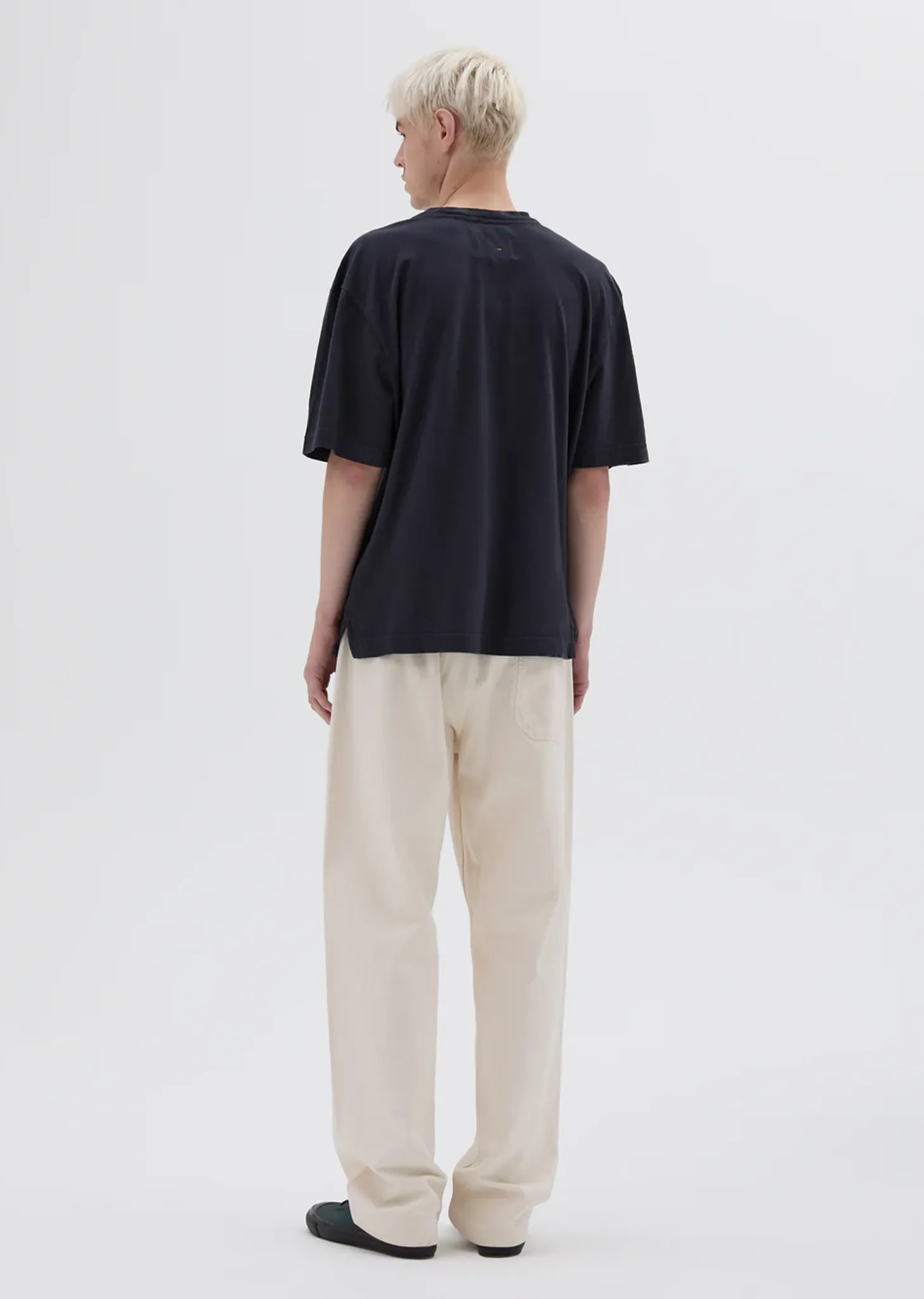 Cotton Linen Simple T-Shirt — Navy sold by La Garconne product image thumbnail 4