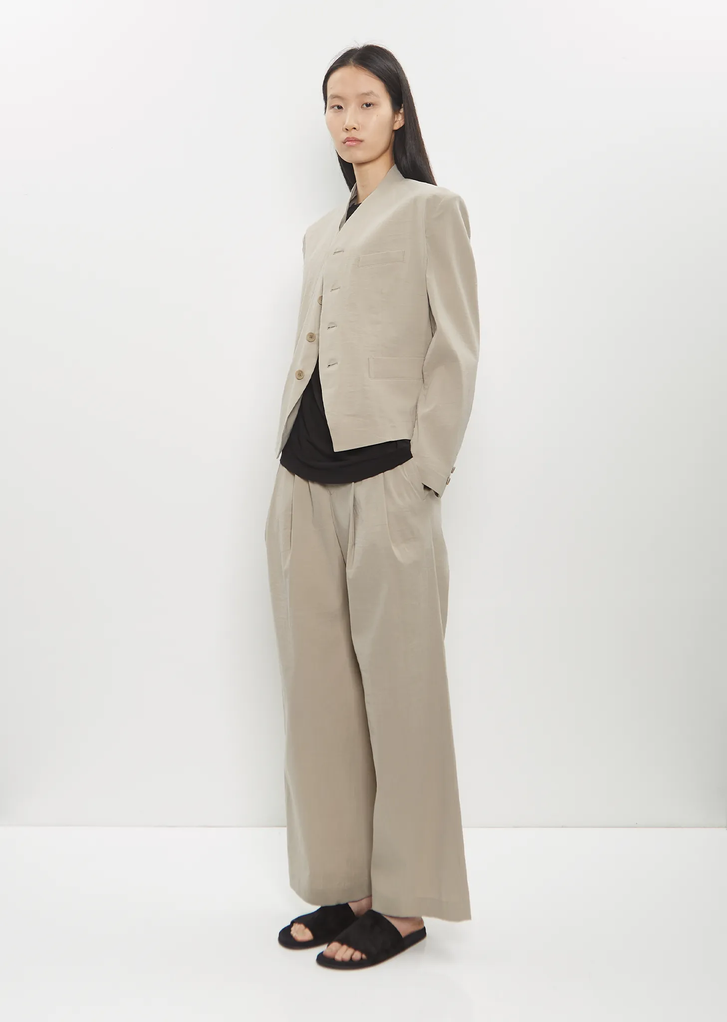 Washi Paper Ensemble U Jacket — Greige sold by La Garconne product image thumbnail 4