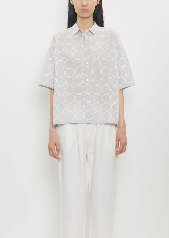 Tambourine Cotton Blouse — Light Gray sold by La Garconne