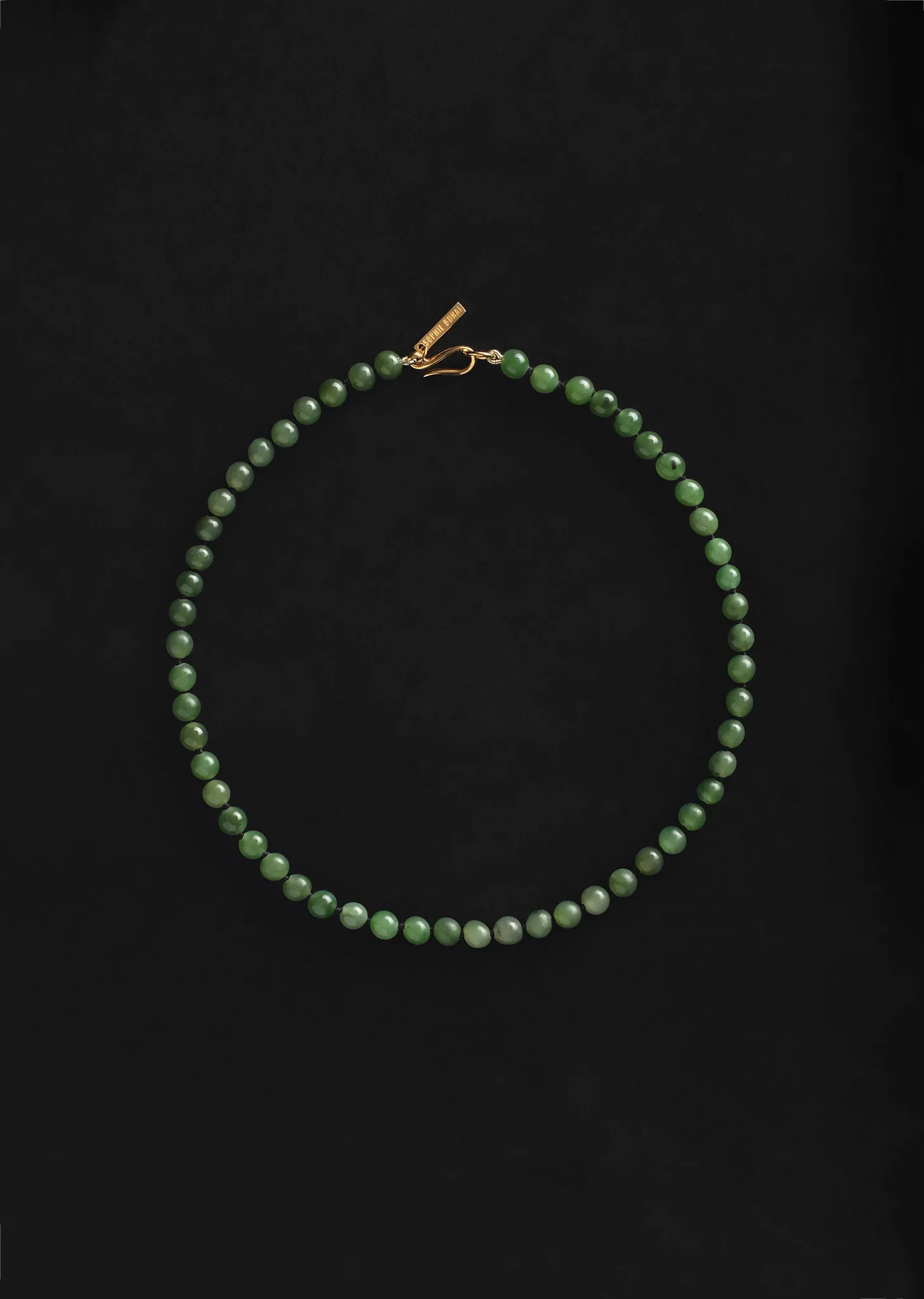 Tiny Jade Boule Collar 15" sold by La Garconne