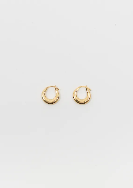Gold Tiny Essential Hoops sold by La Garconne