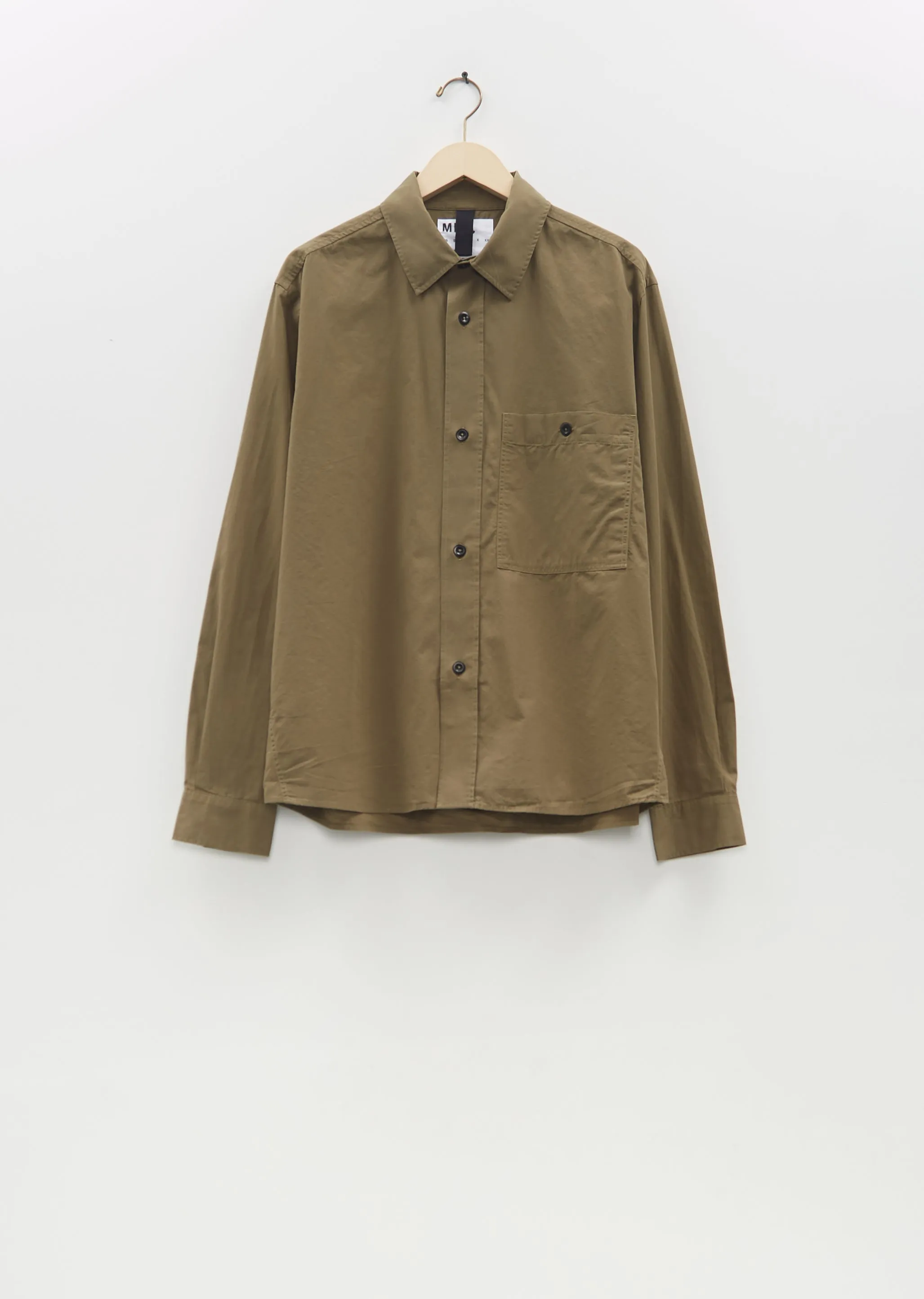 Organic Cotton Overall Shirt — Khaki Green sold by La Garconne