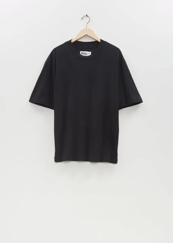 Cotton Linen Simple T-Shirt  — Black sold by La Garconne