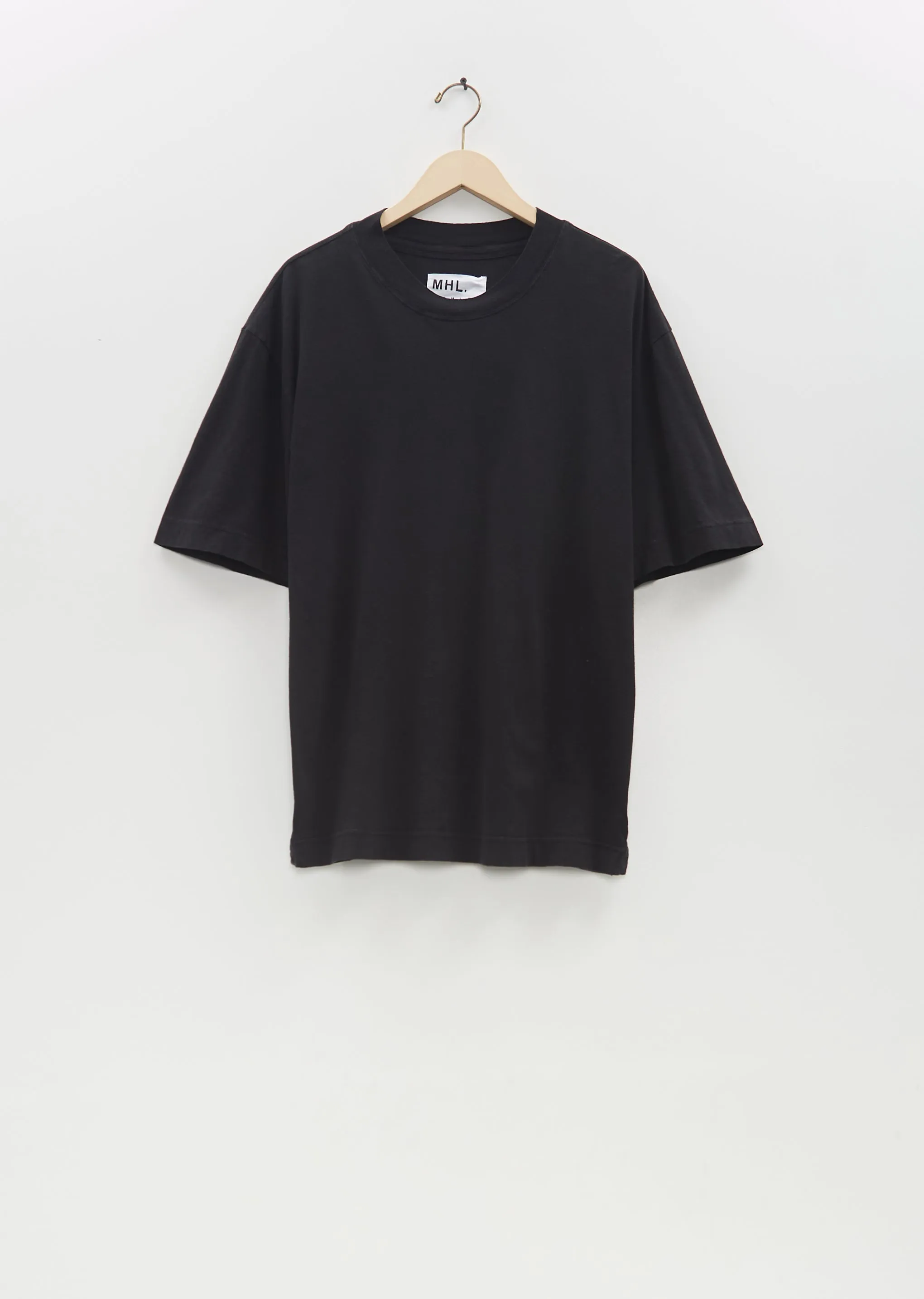 Cotton Linen Simple T-Shirt — Black sold by La Garconne