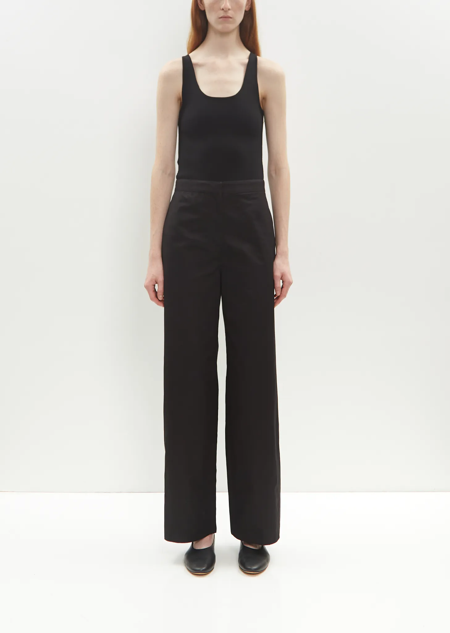 Organic Cotton Twisted Seam Trousers sold by La Garconne