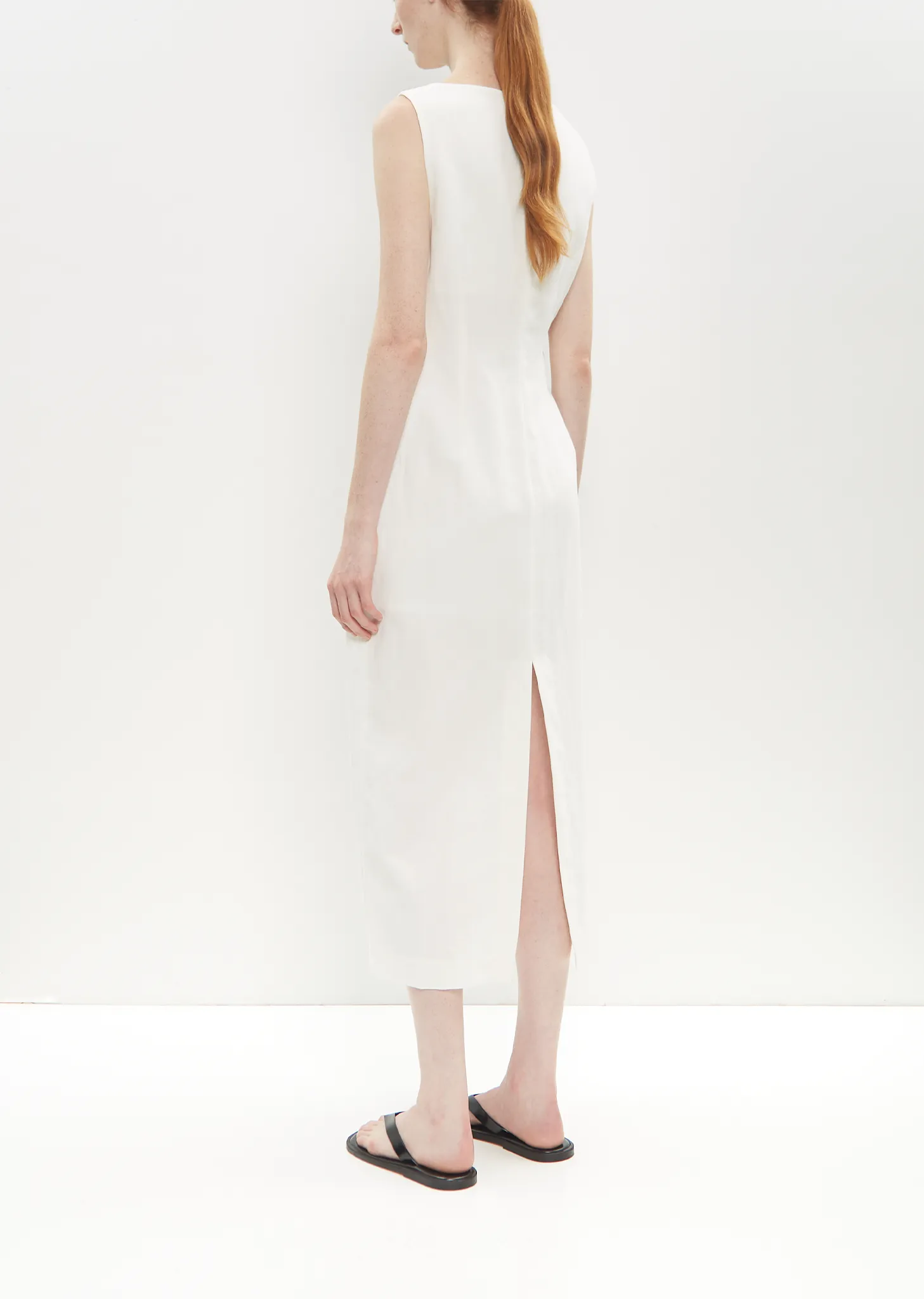 Cotton Linen Gabarine Dress — White sold by La Garconne product image thumbnail 3