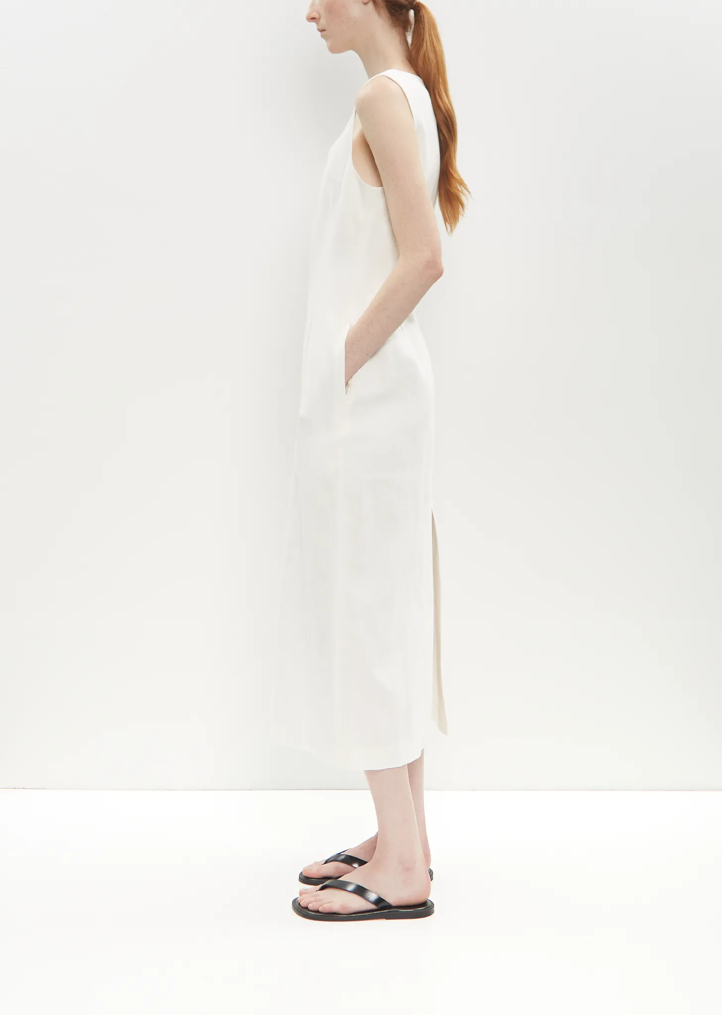 Cotton Linen Gabarine Dress — White sold by La Garconne product image thumbnail 2