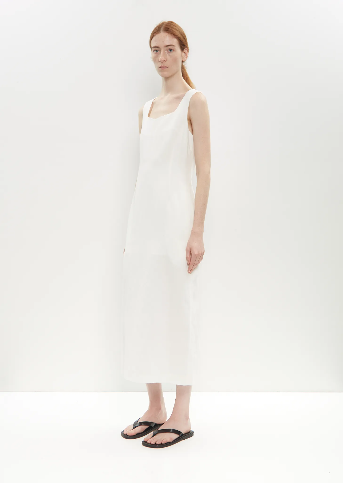 Cotton Linen Gabarine Dress — White sold by La Garconne product image thumbnail 4