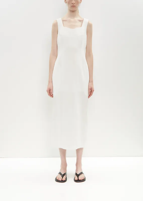 Cotton Linen Gabarine Dress — White sold by La Garconne