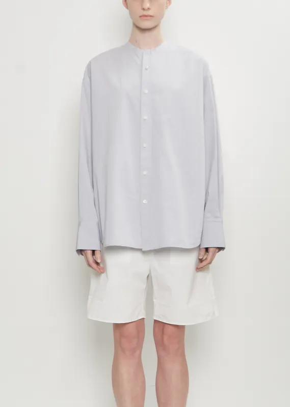 Collarless Button Up Shirt sold by La Garconne