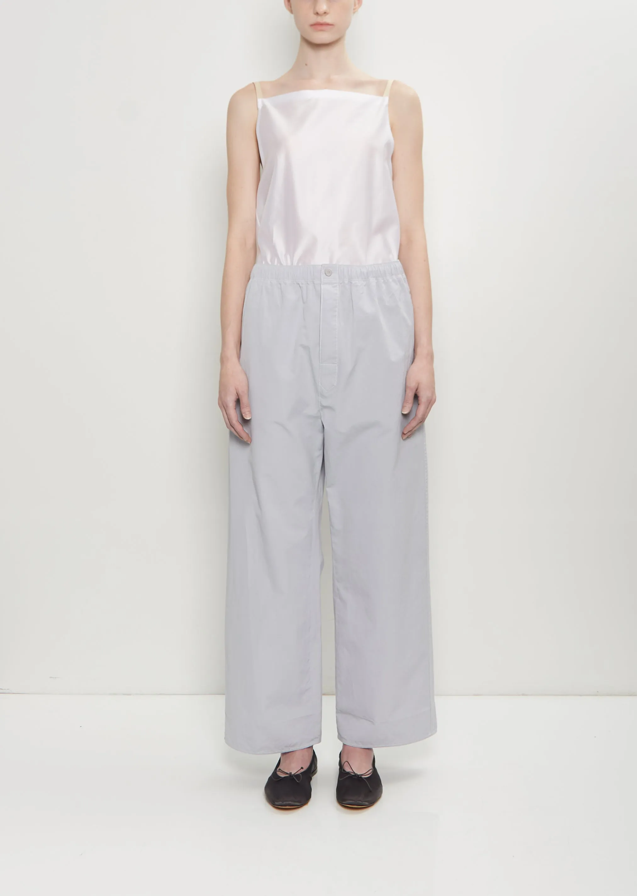 Matt Poplin Elasticated Trousers sold by La Garconne
