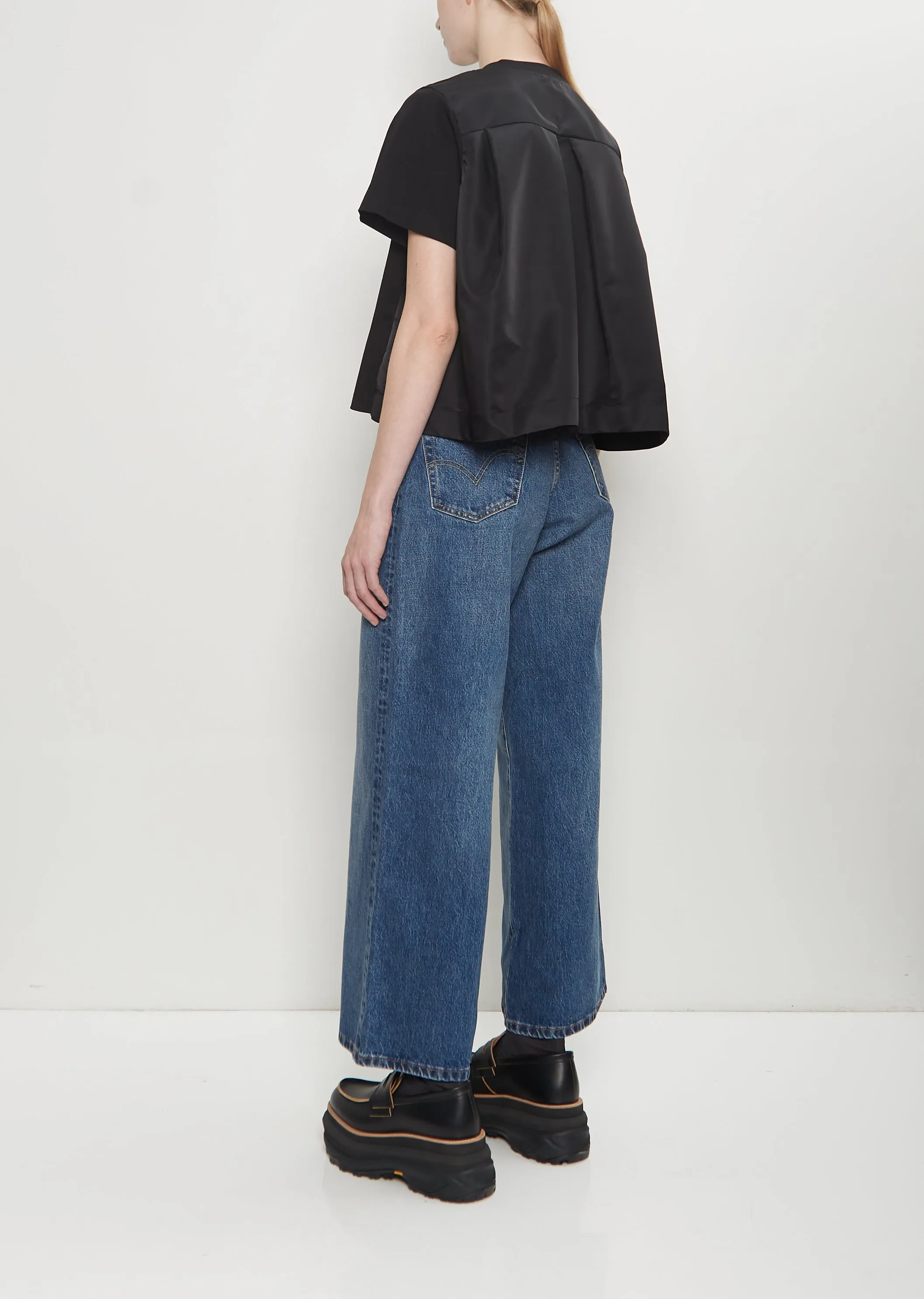 Nylon Twill x Cotton Jersey T-Shirt — Black sold by La Garconne product image thumbnail 3